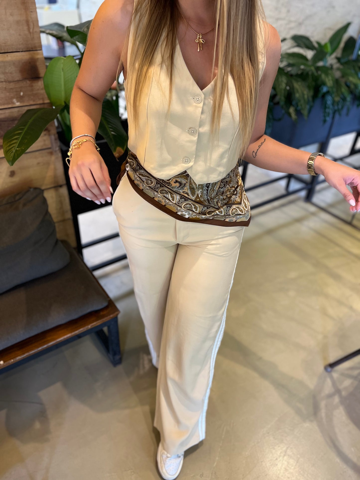 Pantalón Olivia Crema