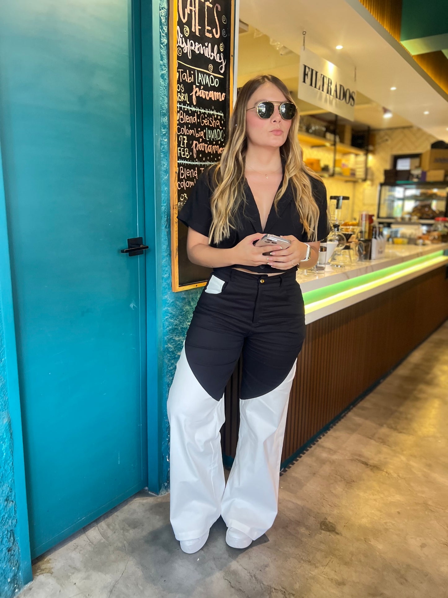 Pantalón Salma Negro-Blanco