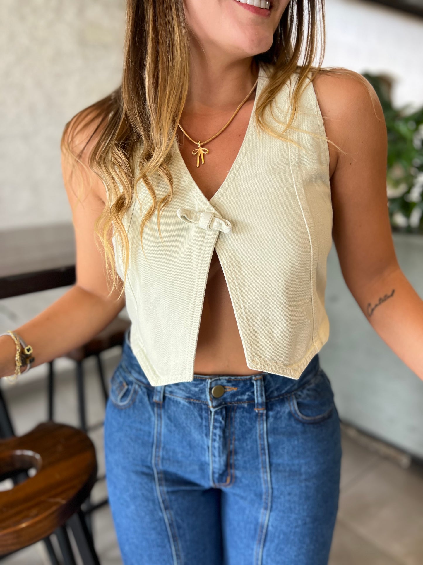 Top Emily Denim Verde