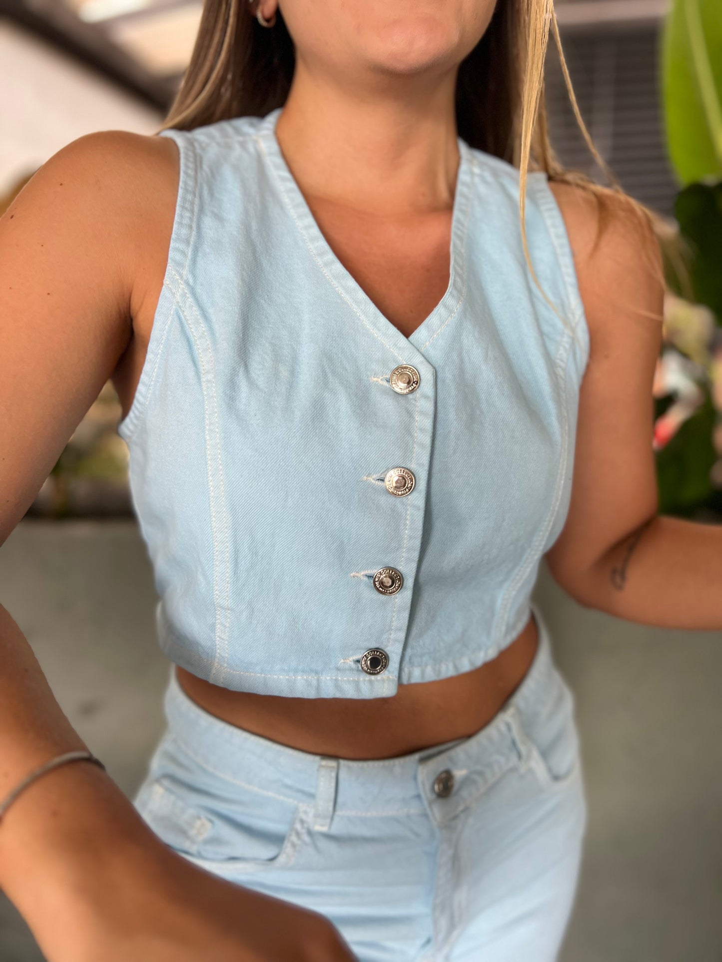 Top Boulan Denim Celeste