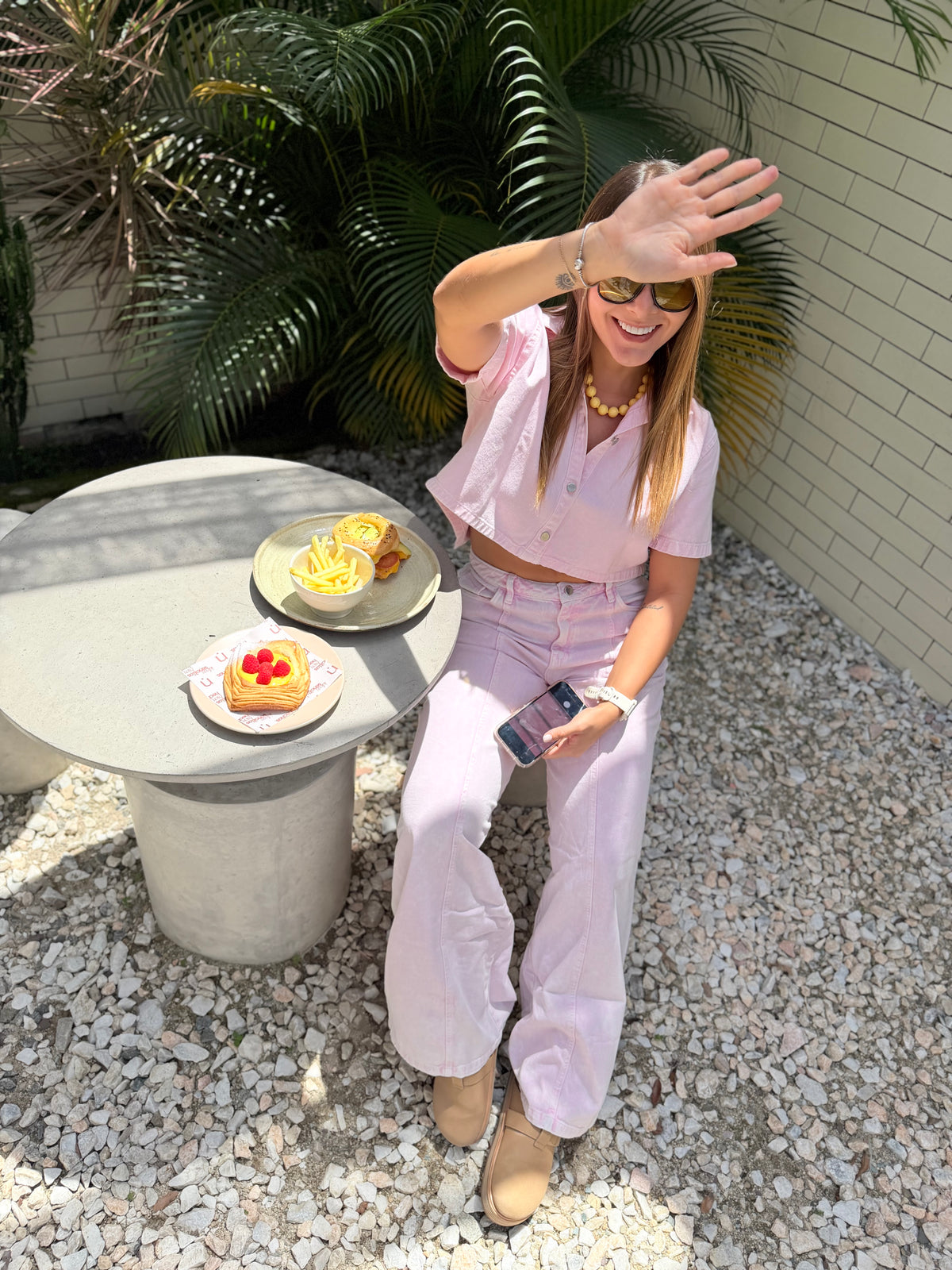 Jean Sienna Rosado Acid Wash