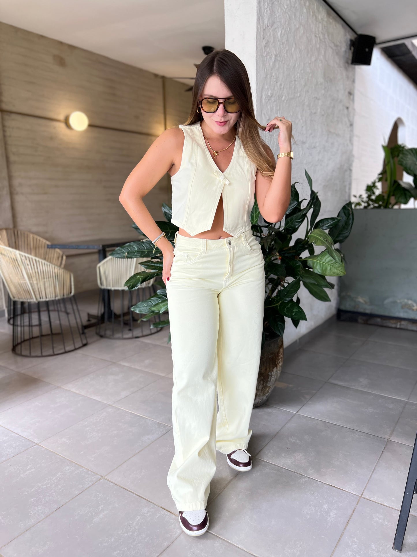 Top Emily Denim Amarillo