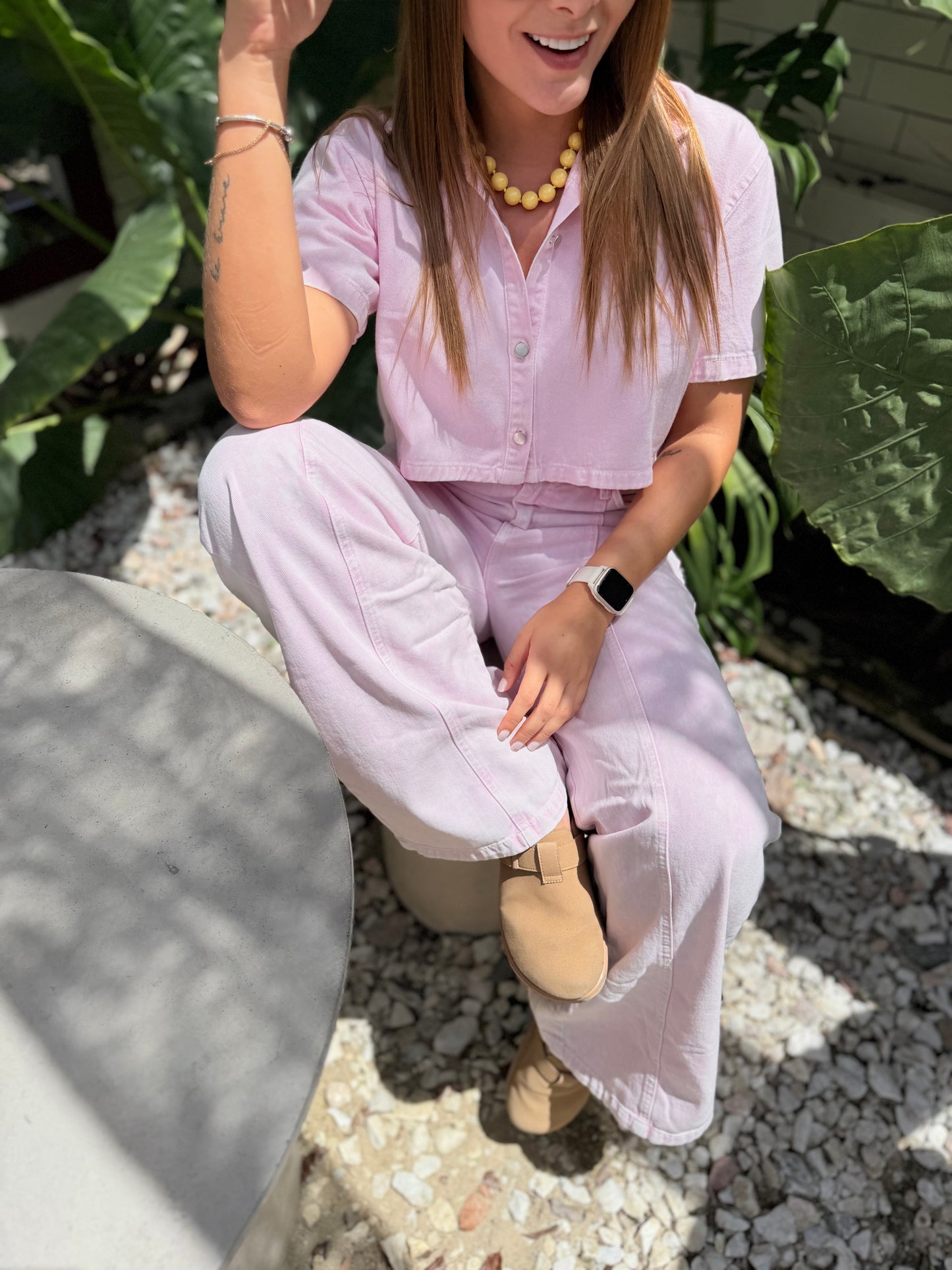 Jean Sienna Rosado Acid Wash