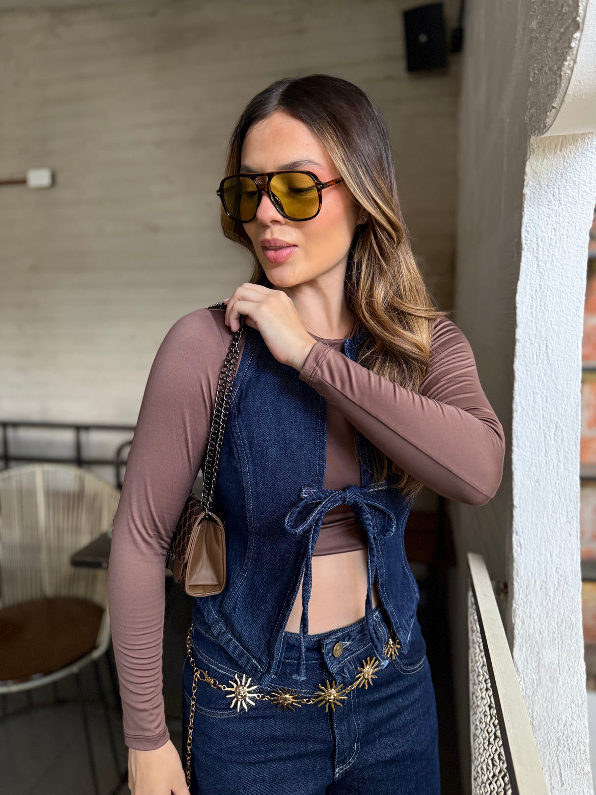 Top Chicago Denim Oscuro