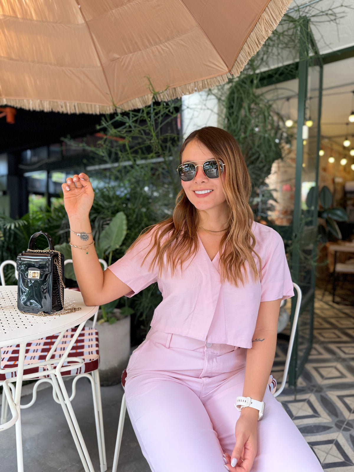 Blusa Tara Blanco Rosado