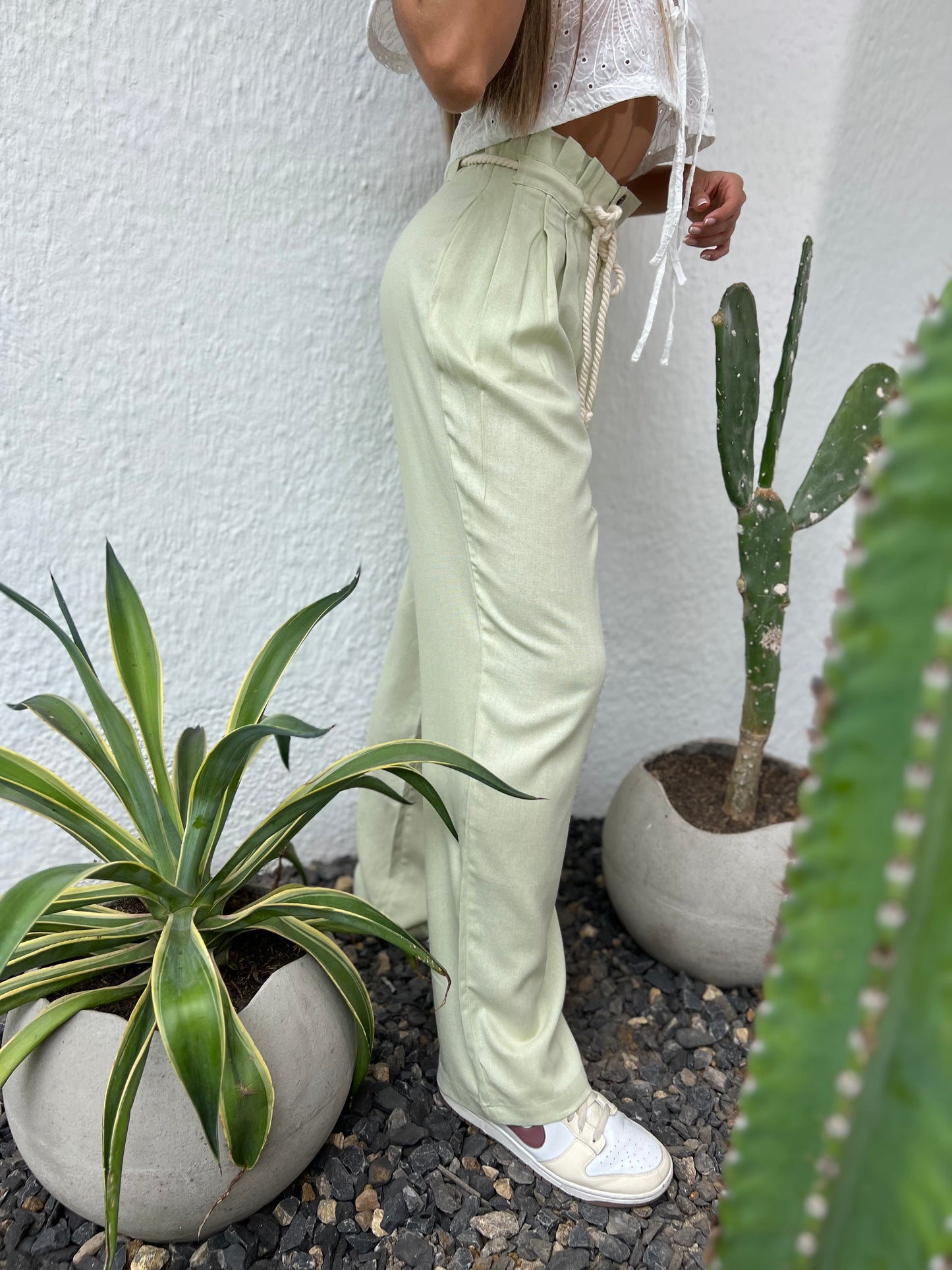 Pantalón Glam Verde Pastel