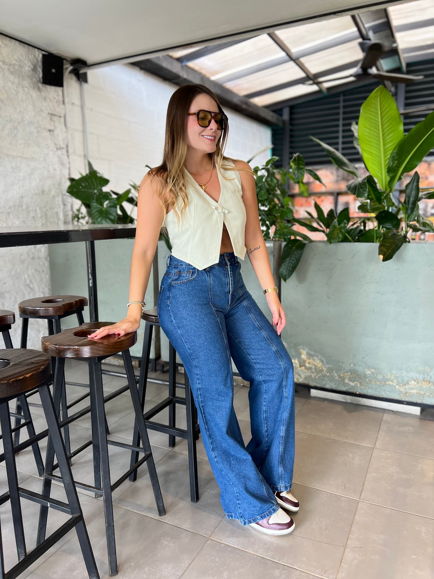 Top Emily Denim Verde