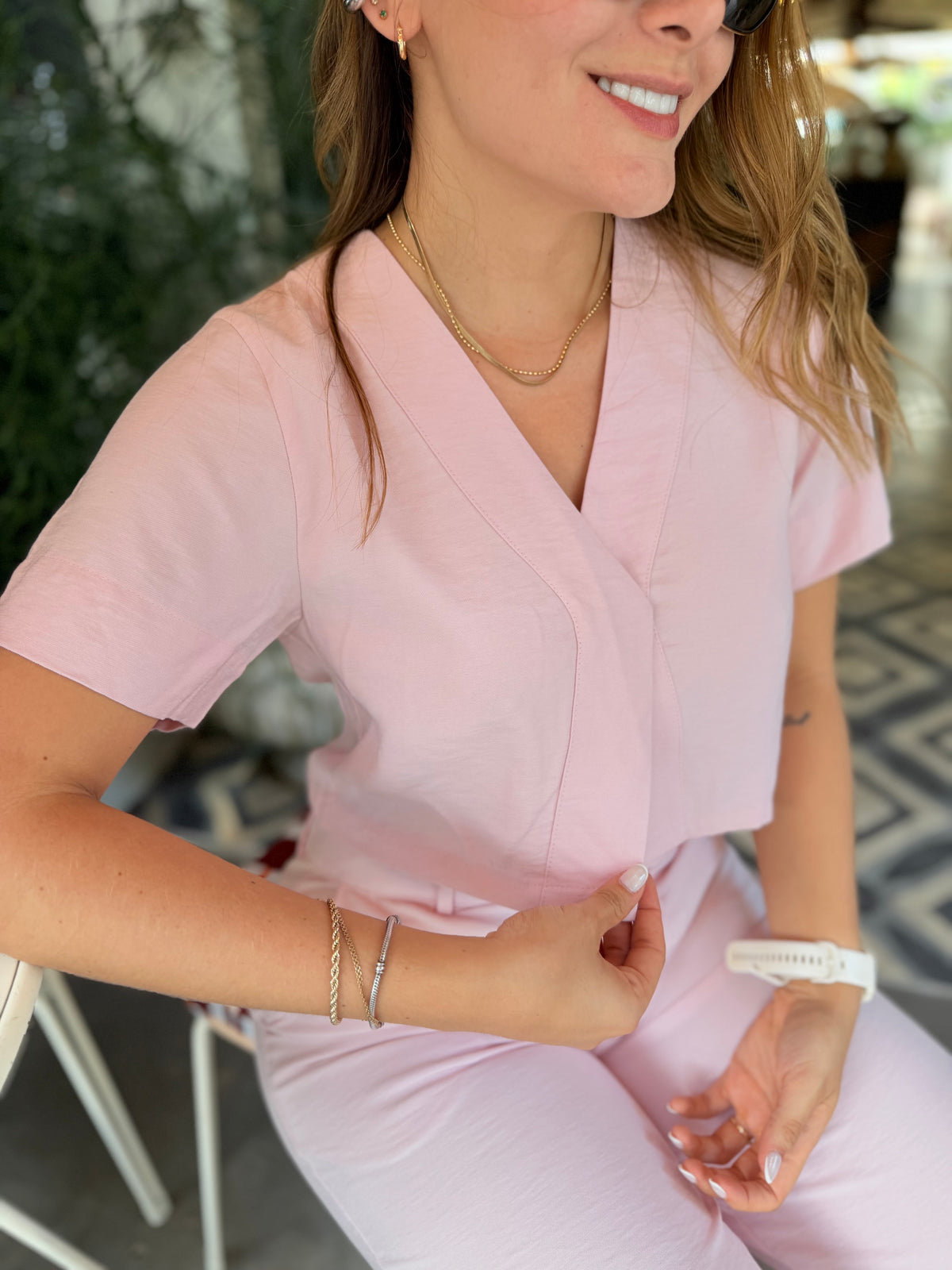 Blusa Tara Blanco Rosado