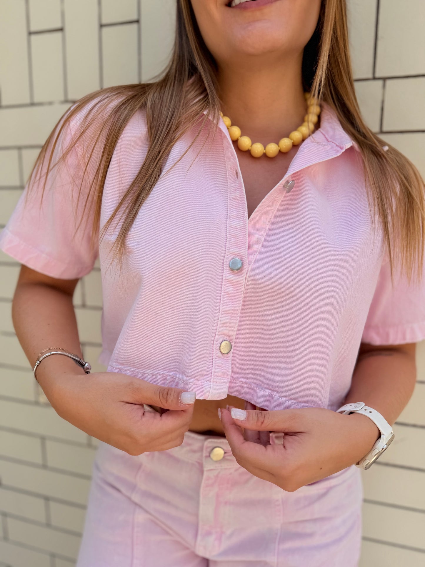Chaleco Madona Rosado Acid Wash