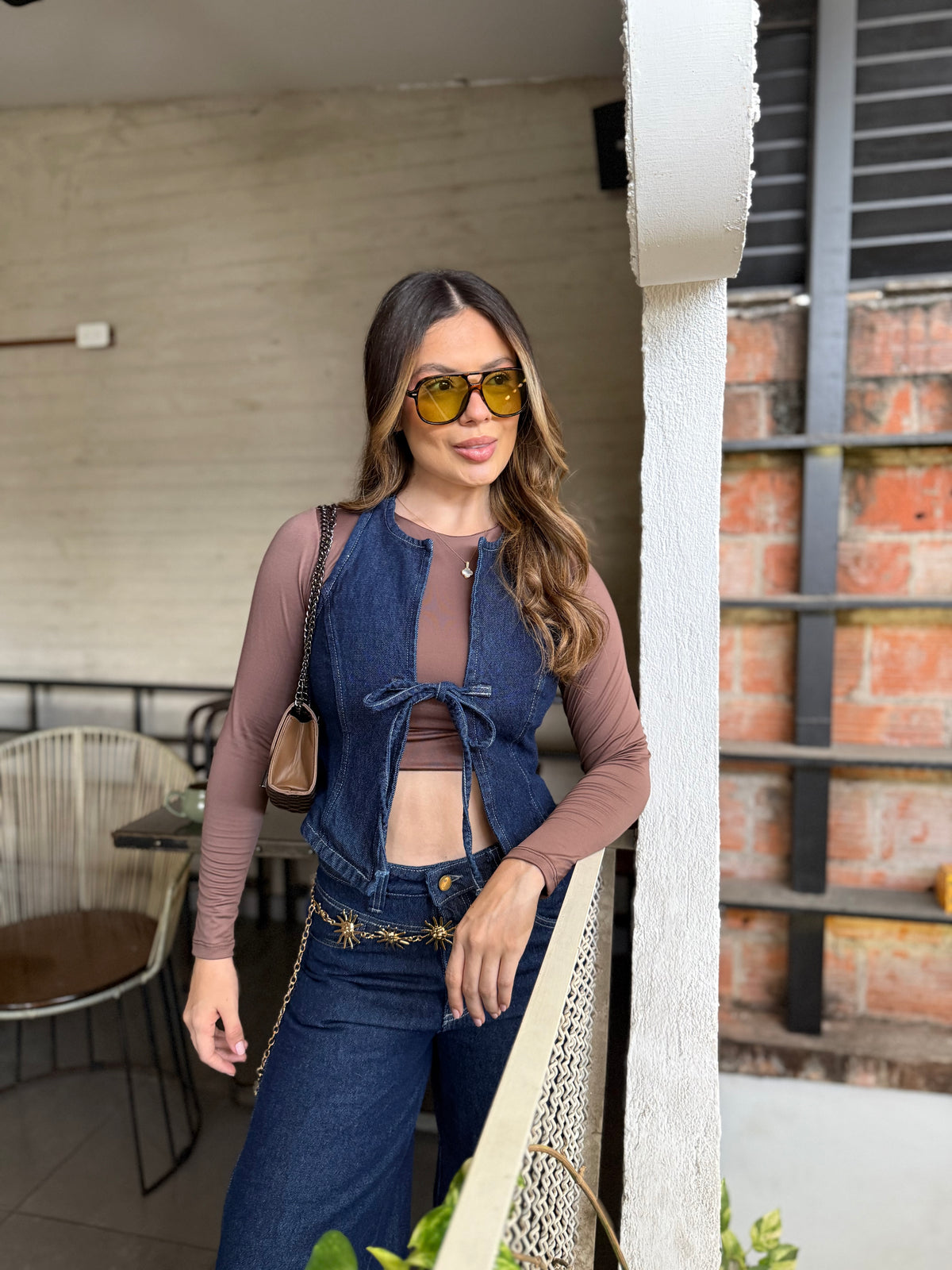 Top Chicago Denim Oscuro
