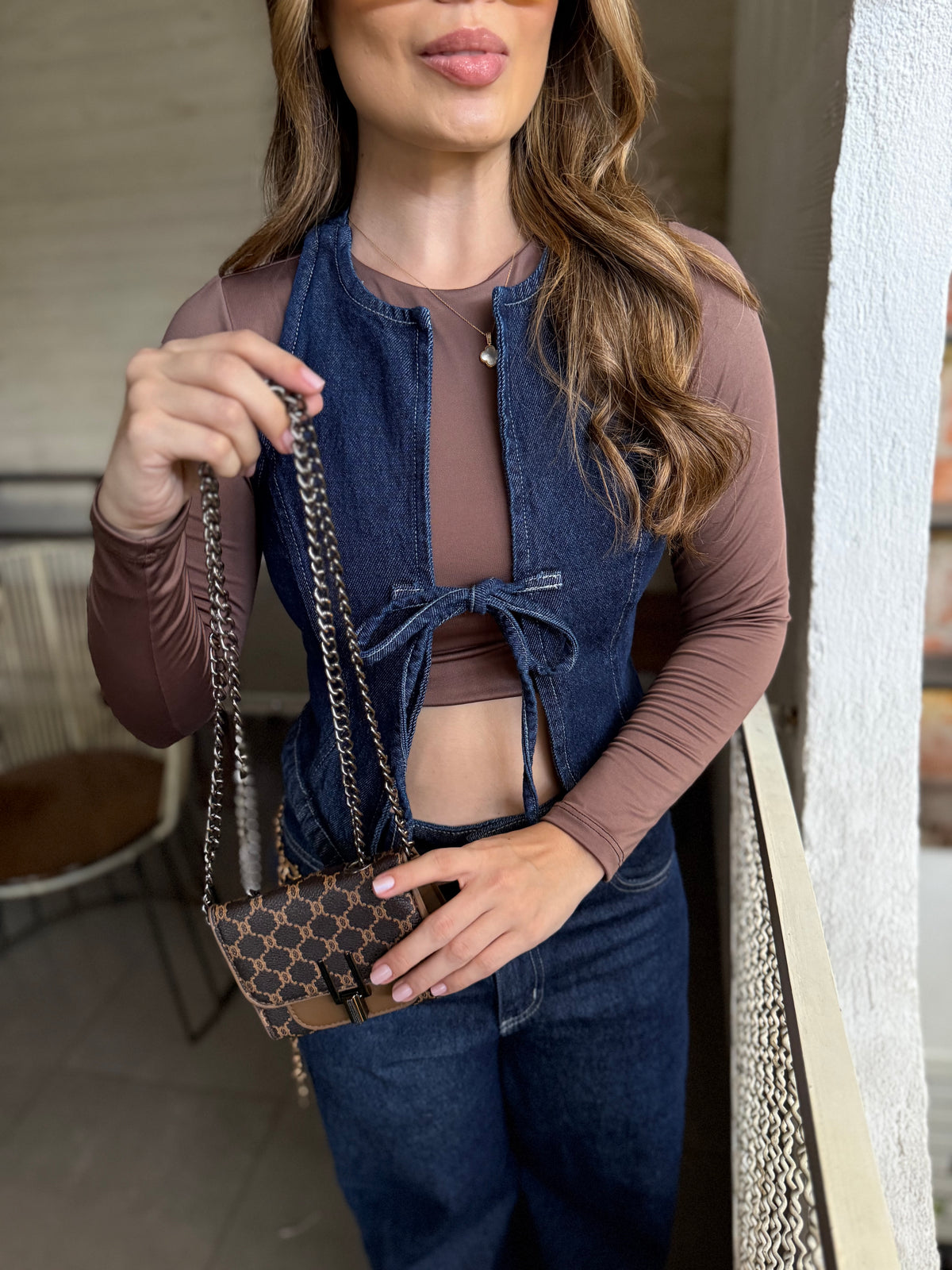 Top Chicago Denim Oscuro