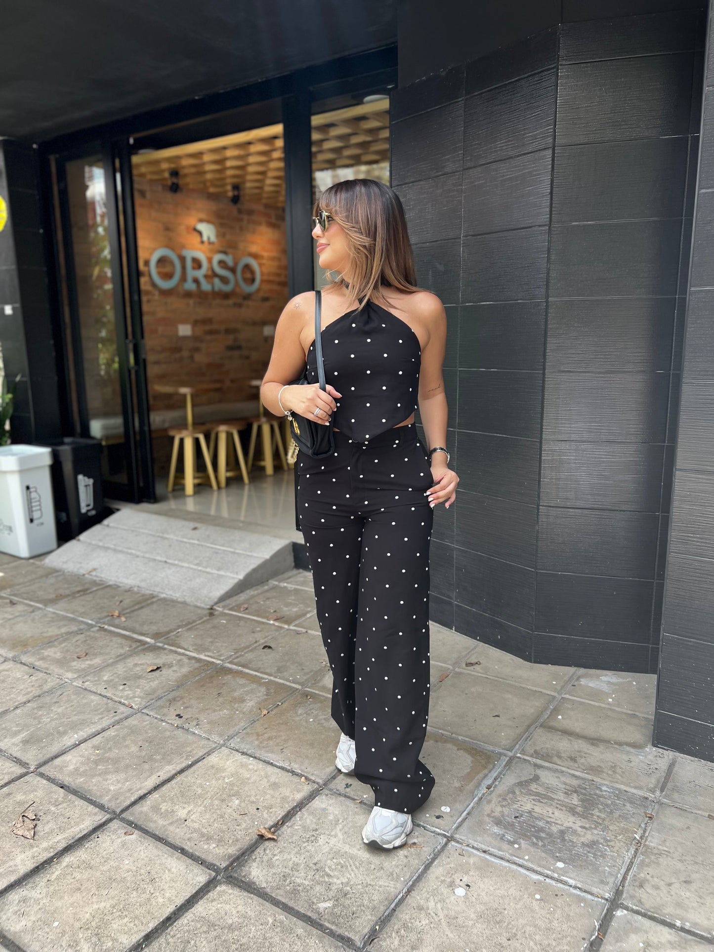 Pantalón Maison Lunares Negro