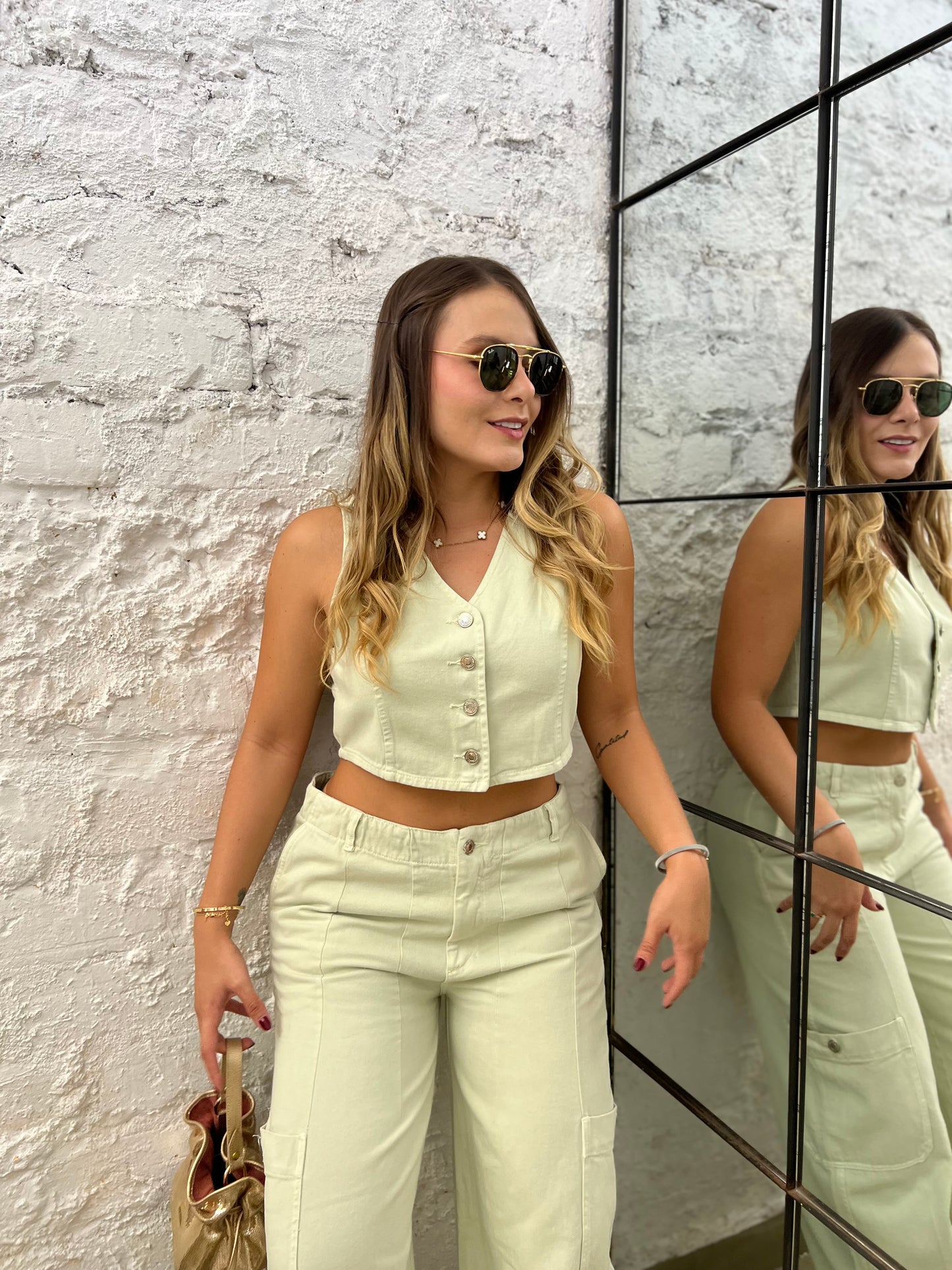 Top Boulan Denim Verde