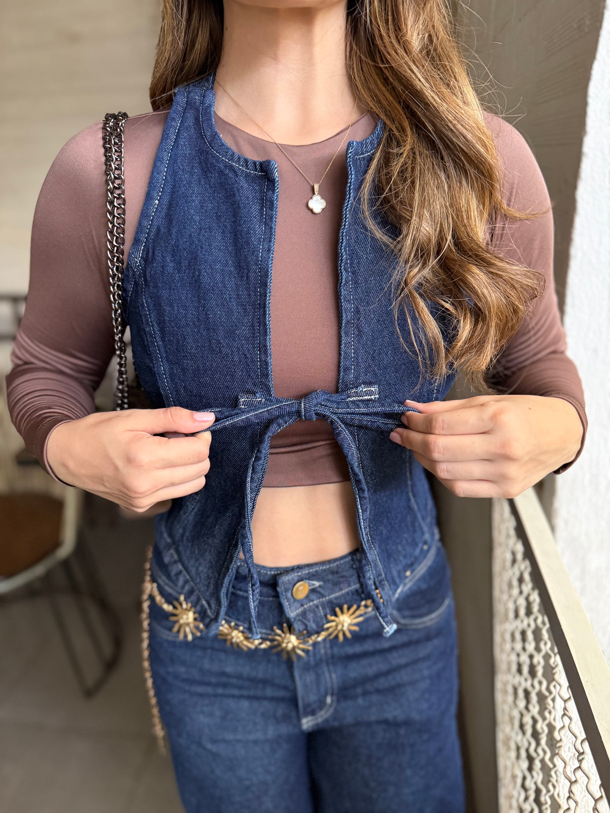 Top Chicago Denim Oscuro