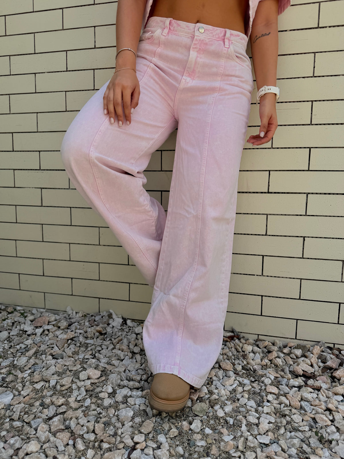 Jean Sienna Rosado Acid Wash