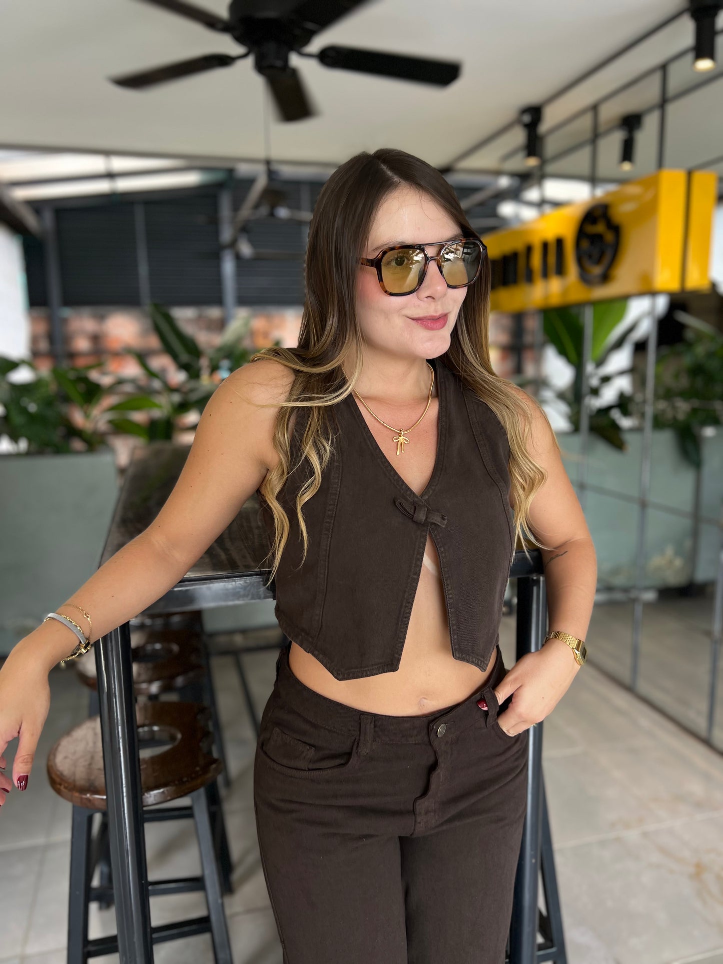 Top Emily Denim Cafe