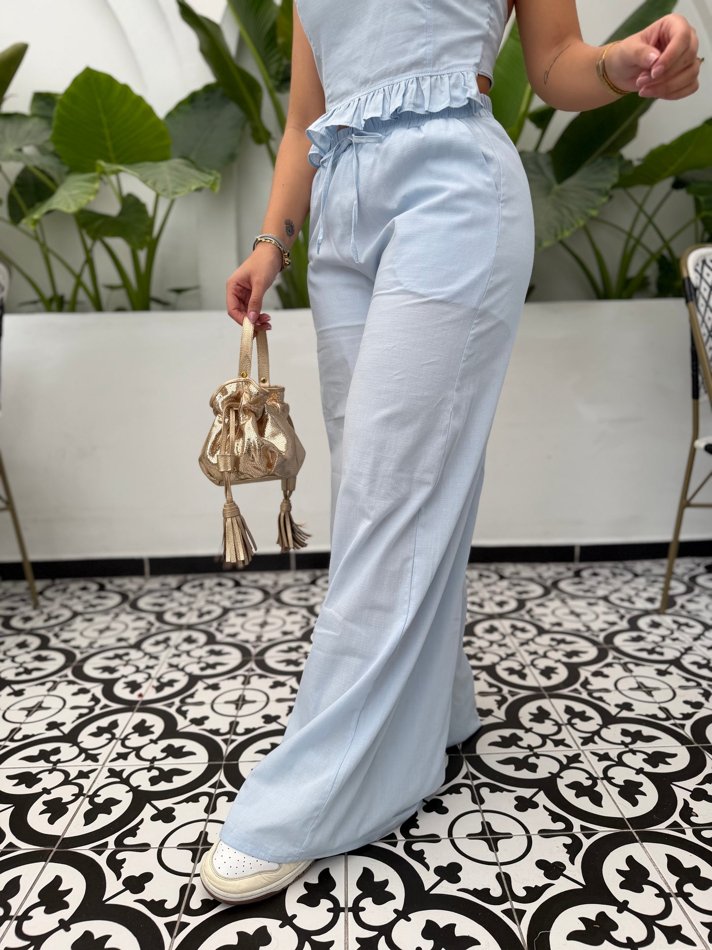 Pantalón Baguette Celeste