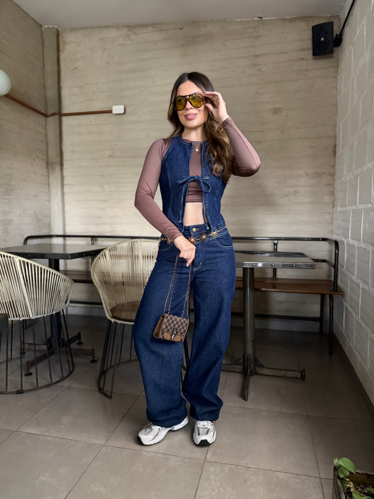 Top Chicago Denim Oscuro