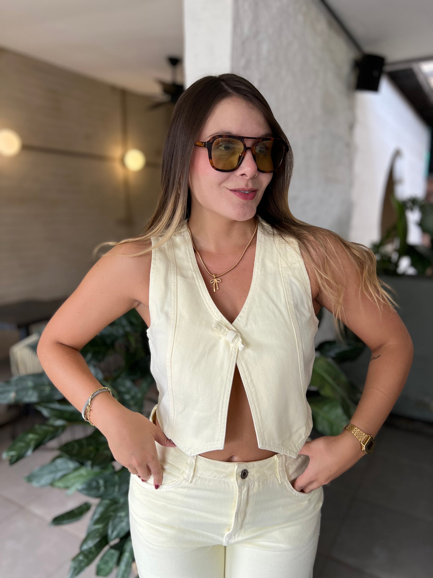 Top Emily Denim Amarillo