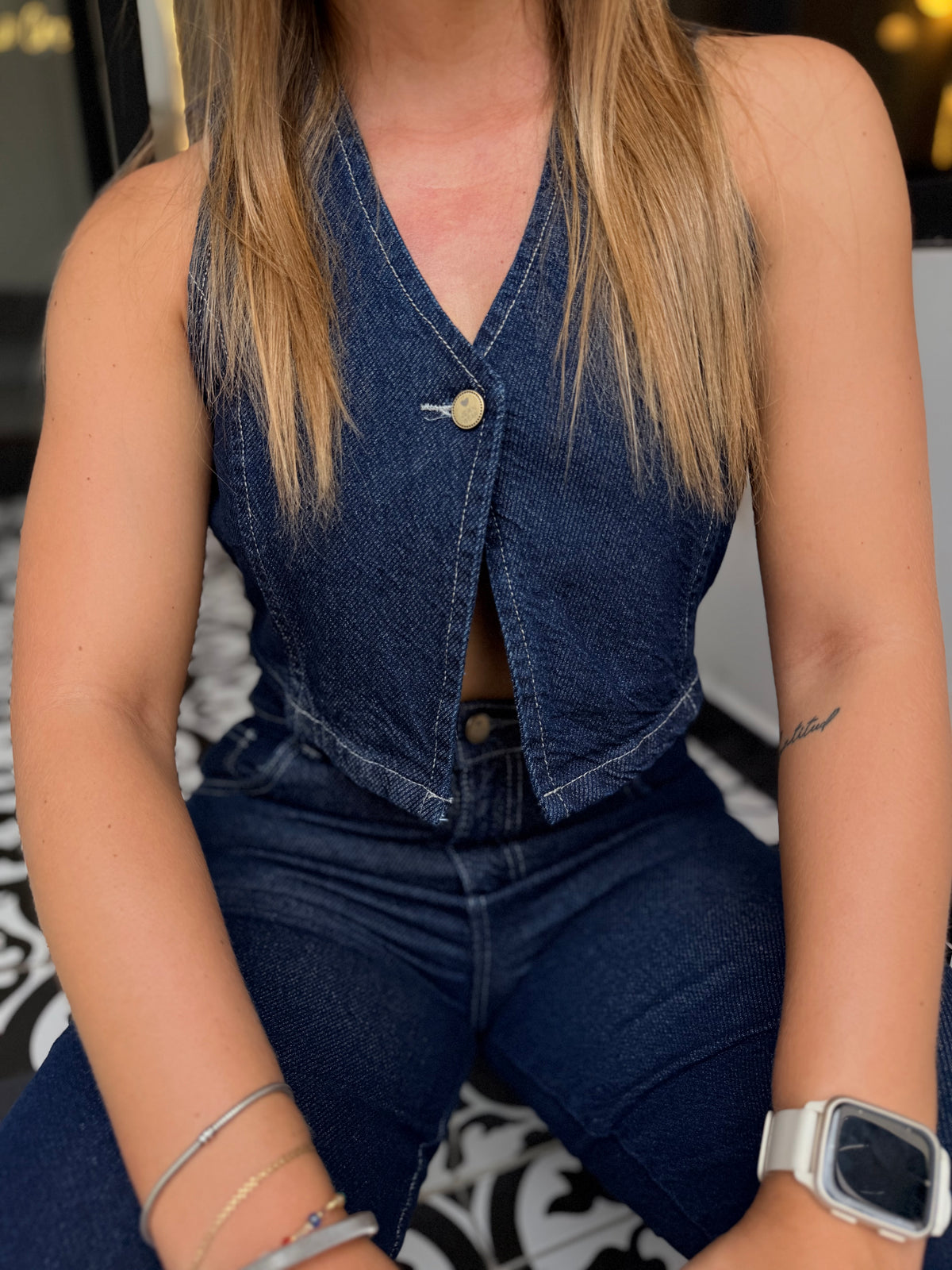 Top Denver Denim Oscuro