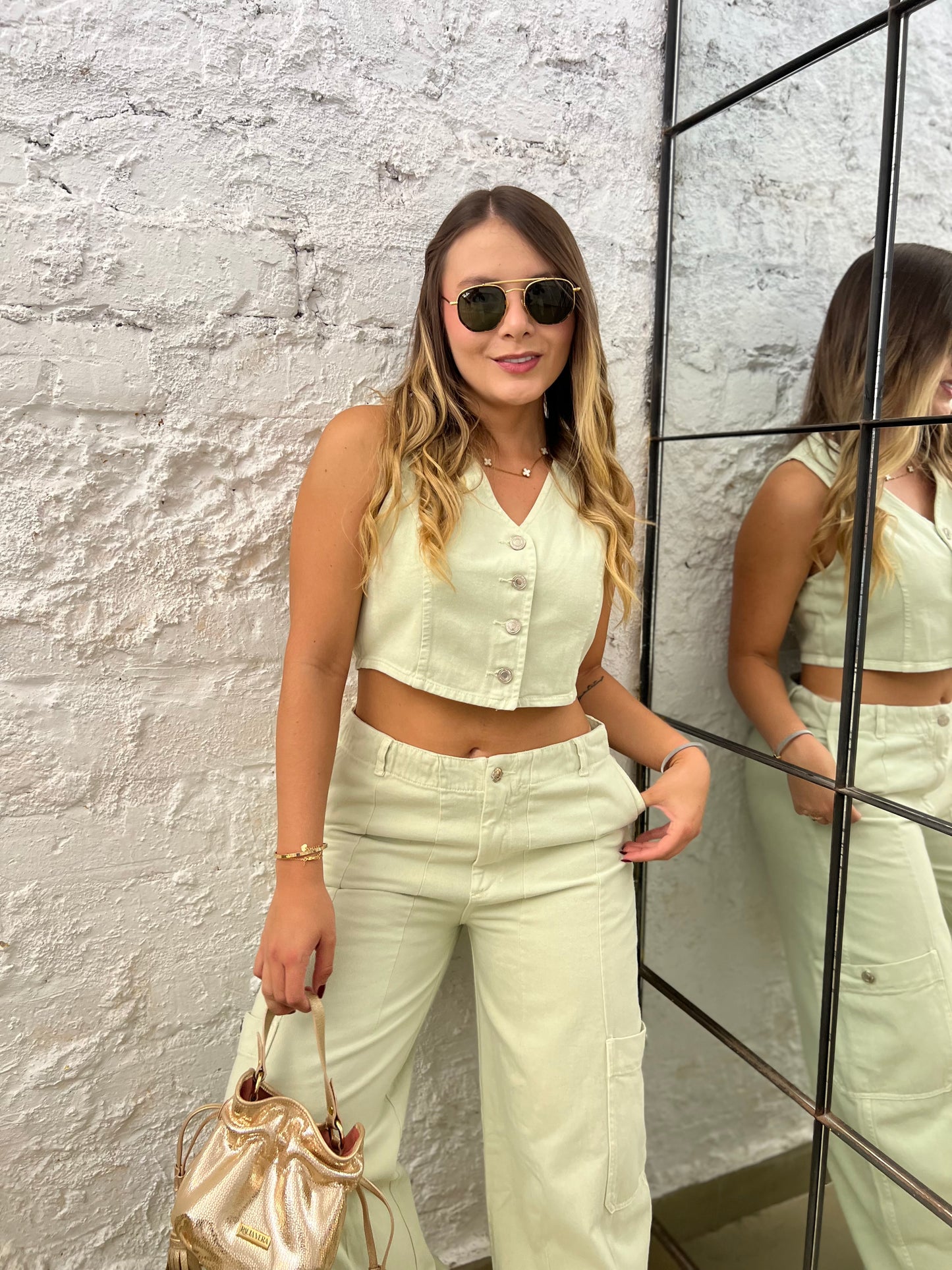 Top Boulan Denim Verde